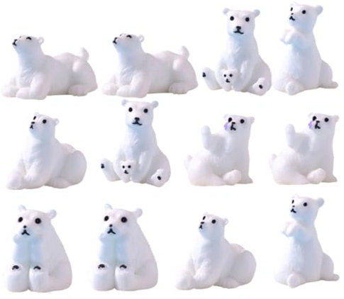 BESTonZON Kleiner Bärenfiguren Aus Kunstharz Bärendekoration Für Garten Und Desktop Miniatur Bären Ornamente Mit Cartoon Design Für Mikro Gartenbau Und Hausdekoration