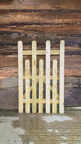 Wooden Picket gate, Garden Gate,Wooden Pressure Treated 3FT 90CM ((90cm High x 60cm Wide x 5cm Deep),)