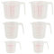 6 Pcs Plastic Measuring Jugs 1 Litre 250ml 500ml Measuring Cups Set, Measuring jugs Plastic Jugs,Kitchen jugs,with Handle & Measurements Scale for Kitchen Laboratory Garden Baking Beakers Liquid