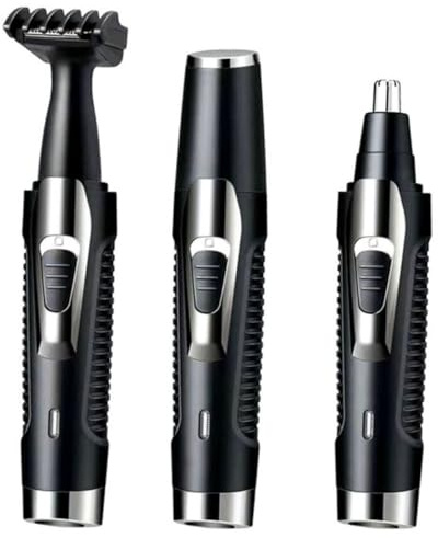 Multifunktionaler Nasenhaartrimmer für Männer, Wiederaufladbar, Edelstahl | 5v Dc, 2W Leistung, 400mAh Akku, Schwarz, mit Bürste Öl Ladestecker Anleitung