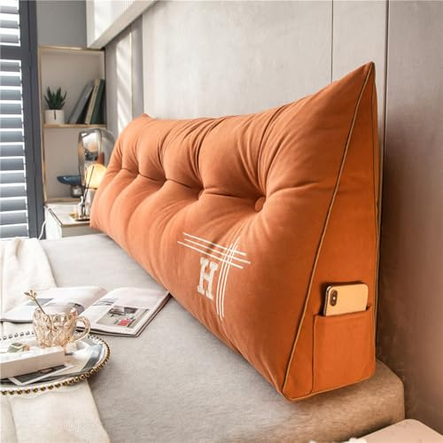 Almohada de lectura triangular para cama, cojín grande en forma de cuña, diseño ergonómico con soporte lumbar, almohada larga de espuma viscoelástica para cama, sofá, suelo, suave R (tamaño: 120 x 50