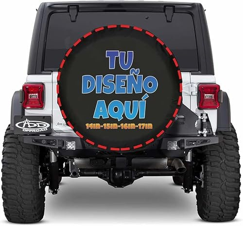 Personalizado Funda Rueda Repuesto 4x4 Cubiertas de Neumáticos Personalizada Imprime Cualquier Foto de diseño/Texto/Logo Cubiertas de Rueda de Repuesto Impermeables a Prueba de Polvo Aptas 16 Inch