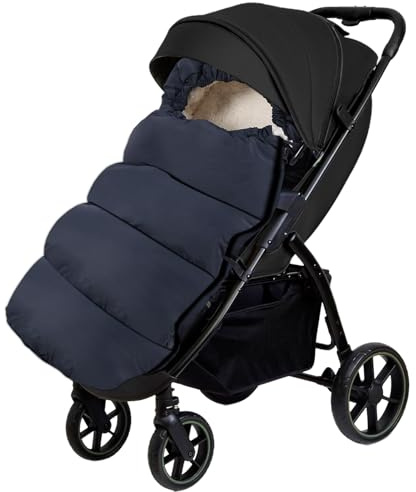 Aloskart Sacco Passeggino Invernale Ispessito, Sacco Nanna Passeggino Universale Grande, Coprigambe Ovetto Stroller, Coprigambe Termico Stroller, Sacco a pelo Passeggino Grande (Blu Scuro)