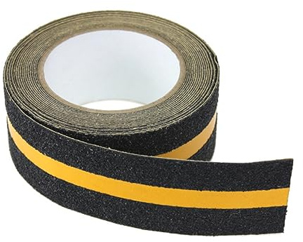 IMIKEYA Nastro Colore Casuale in Pvc Antiscivolo Luminoso Nero 5cm X 5m Superficie Opaca per Carrelli Elevatori e Scale Sicurezza per Anziani e Ragazzo Ragazza
