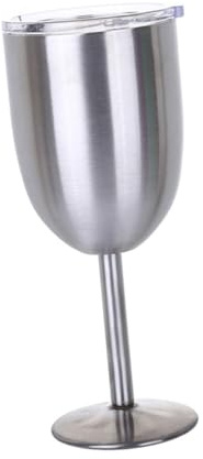 LIGIGWASH Copas De Vino Acero Inoxidable Doble Pared Con Tapa Aislante Para Bebidas Frías y Calientes Copa Alta Sin Tallo Para Vino Tinto Blanco y Cócteles Reutilizable y Fácil Limpieza