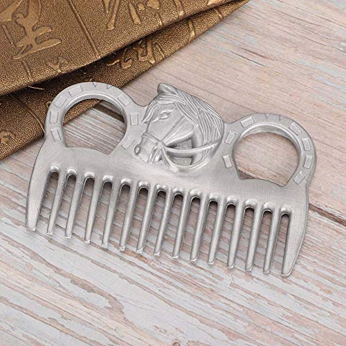 UPALDHOU Peigne de Cheval en Métal, Nettoyage de Crinière Durable, Format de Poche, Peigne en CRIN de Cheval, 10x7x0,5 Cm, 1 Paquet