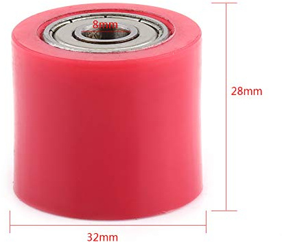 KIMISS Tenditore Tenditore per Puleggia a Catena, Tenditore per Ruote per Carichi Pesanti, per Moto da Cross, Motocicli da Strada, Fuoristrada, ATV, Metallo, Plastica, Rosso, Arancione, (Rosso 8MM)