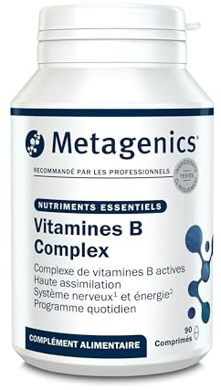 Metagenics Complexe Vitamines B, Énergie Système Nerveux, 60 Comprimés | Vitamines B avec B12 méthylée et folate actif. Contribue à un métabolisme énergétique et système nerveux normaux.