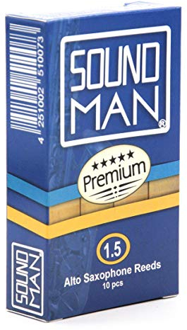 Soundman® Blättchen für Altsaxophon - 10 Rohrblätter für Saxophon - Schachtel à 10 Stück - Stärke 1,5