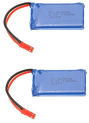 YUNIQUE GREEN-CLEAN-POWER - Batterie Lipo Rechargeable 2 Pièces 3.7V 730mAh pour Drone WLtoys V636 V686 | Adaptée pour Quadricoptère, Haute Capacité | Comprend 2 Batteries, Bleu