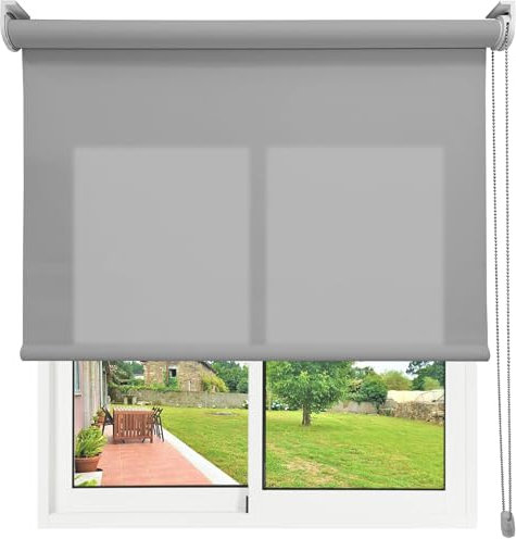 Estor Enrollable Translúcido Karina Premium con Cadena de Repuesto Medidas Ancho X AltoContactaremos para Ajuste sin Cargo Color Gris Claro Oscurecedor. Medida 40x160 cm
