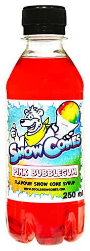 Slush Snow Cone Syrup - Compatible with ALL Slush Puppy Machines 250ml Bottles Pick Your Flavour (Pink Bubblegum)