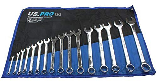 US PRO Tools 16PC SAE Combination Spanner Set 1/4 - 1 1/4 2242