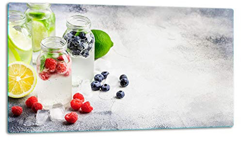 TMK ArtDeko – Schneidebrett Glas – Glasschneidebrett für die Küche 52x30 cm – Robust, Hygienisch & Rutschfest – Glas Schneidebrett – Zusätzliche Arbeitsfläche – Vielseitige Nutzung