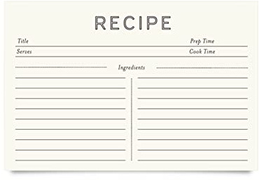 Rezeptkarten (10,2 x 15,2 cm) – Minimal (50 Stück)
