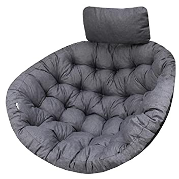 PillowPrim Hängesessel Kissen, Auflage für Polyrattan/Rattan Hängeschaukel, Polster, Hängekorb, Schaukel Korb, Schaukelkissen Rückenkissen in der Farbe Graphit