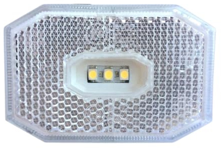 MelTruck LED Umrissleuchte 12V 24V E9 IP69 Reflektor Anhänger Trailer Wohnwagen LKW weiß Winkelhalter QS075 Schnellanschluss verpolungssicher stoßfest (1. Weiß, 1 Stück)