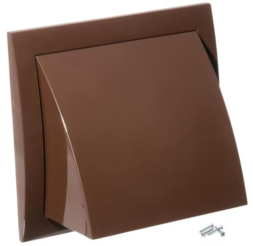100mm Brun Grille De Ventilation En Plastique ABS - Grill D'aération avec Clapet Anti-retour et Protection contre les Intempéries