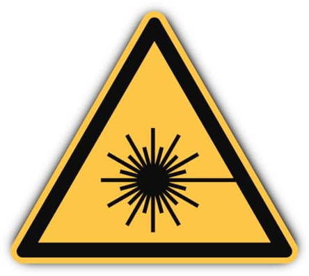 Warnung vor Laserstrahl: W004 - DIN EN ISO 7010 / ASR A1.3 - Aufkleber: 20 cm, 1 Stück