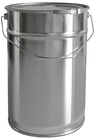 Teilemagnet Weißblecheimer 12 Liter Hobbock mit Deckel, Spannring, Gefahrgut Tauglich | Stabiler Metalltragegriff | Luft und Flüssigkeitsdicht