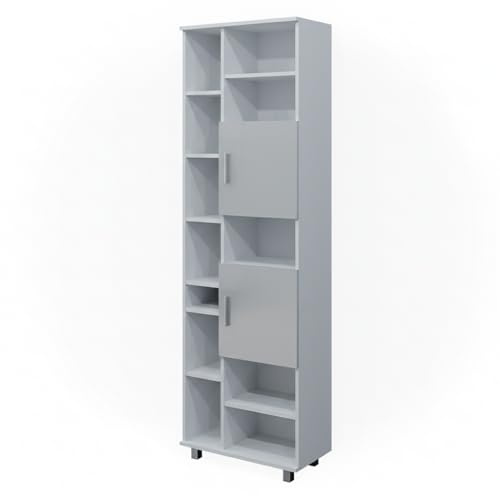 Vicco Badschrank Ilias, Weiß Hochglanz, 60 x 190 cm | mit variabler Regalaufteilung zur übersichtlichen Aufbewahrung