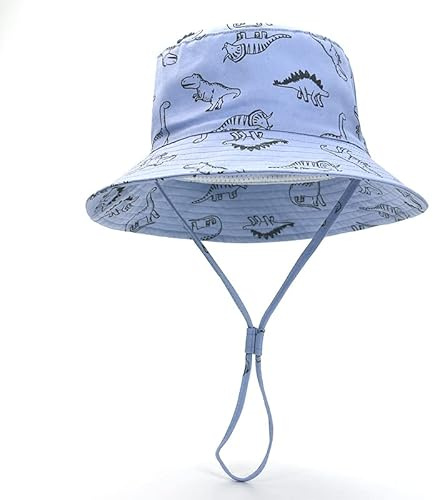 Magwave Unisexo Bebé Niña Niño Sombrero de Sol Verano Algodón Ajustable Pescador Gorra Protección de Sol Anti UV para Exteriores UPF 50+ (50, 12-24 Meses, Azul Claro)