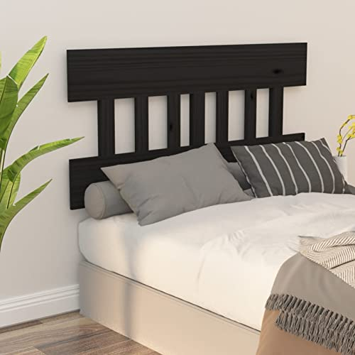 ARKEM Kopfteil Mkopfende Schwarz Wandkissen Bett 123,5x3x81 cm Massivholz Kiefer