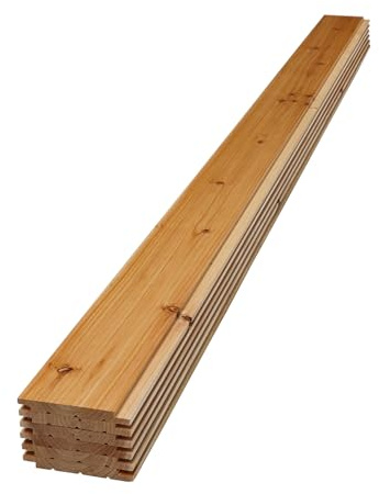 94 L x 5.375 W Indoor/Outdoor Wood Shiplap Paneling – Decorative Wall & Ceiling Slat Panels | Barn Accent Boards, Primed & Painted, Easy DIY Installation (Set of 6)