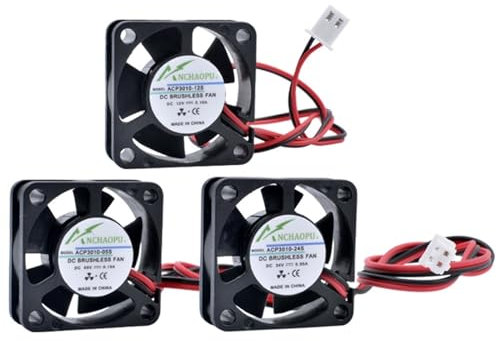 ACP3010 3cm 30mm ventilador 30x30x10mm DC5V 12V 24V 2 cables 2pin miniatura y ventilador de refrigeración for enrutador USB impresora 3D (Color : 12V)