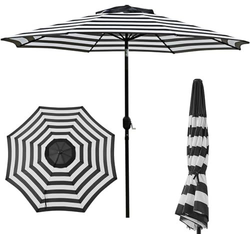 SOYDAN 270cm-Sonnenschirm für Outdoor, Wasserdicht Marktschirm mit UV-Schutz und Neigbar - Und Kurbel, UPF50+ Premium-Stahlstange und Rippen für Deck, Rasen, Garten, Hinterhof und Pool