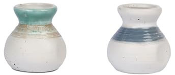 GUEDKIKL Keramik-Zahnstocherhalter, kleine Porzellan-Vase, runde Zahnstocherspenderbox, chinesischer Stil, Retro-Wattestäbchen-Aufbewahrungsdose, antike Heimdekoration, 2 Stück