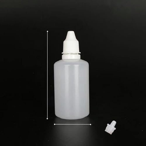 NBVGVGGT 3/5/10/20/30/50 ml Tropfflasche aus Kunststoff, transparent, abnehmbarer Ausguss, Quetschflaschen, 50 ml, 5 Stück