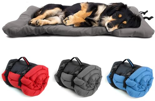 Miyacare Faltbare wasserdichte Hundebett matratze, leicht zu reinigen, Rutschfester Boden, faltbar und zusammenrollbar, Orthopädisches Hundebett für Kleine Mittlere Große Hunde (Grau, 90cm x 60cm)