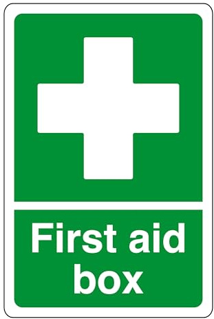 Cassetta di pronto soccorso, cartello di sicurezza, cartello DAE, adesivi di pronto soccorso, kit di pronto soccorso, adesivo autoadesivo ad alta aderenza (200 mm x 150 mm), distanza di