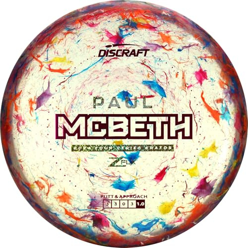 Discraft Unisex – Erwachsene Discraft's Paul McBeth 2024 Tour Series Jawbreaker Z FLX Kratos Putt and Approach Golf, Disc-und Folienfarben können variieren