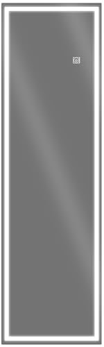 HOMCOM Wandspiegel 120 x 40 cm, Badspiegel mit LED-Beleuchtung, 3 Lichtbarben dimmbar, rechteckiger Ganzkörperspiegel mit Touch-Schalter, Memory-Funktion für Schlafzimmer, Badezimmer Schwarz