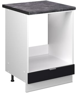 Vicco Herdumbauschrank Fame-Line, Schwarz gestreift, 60 cm, AP Anthrazit, zur Kombination mit weiteren Modulen der Fame-Line Serie