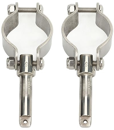 Luocute Pince en Acier Inoxydable 304 sur Dames de Nage ou Dames de Nage, 2 Pièces de Serrage sur Dame de Nage Finition Polie 1-5/8 Pouces pour Bateaux Marins, Radeaux d'eau, Kayaks,