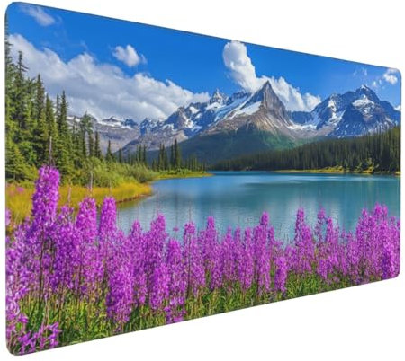 Gaming Mauspad XXL Schneeberg Mousepad 800x400x4mm Landschaft Verlängertes Mauspad Schreibtischauflage,Genähte Kanten Mauspad,Verbessert Präzision Geschwindigkeit Wasserdicht Geeignet für Büro,Spiele