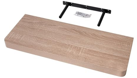 Velano Wandregal - Bücherregal - Schweberegal 60x24 Sonoma Eiche | Regal Wand - Regalbrett - Küchenregal - Bücherregal Kinder - Deko Wohnzimmer - GewürzregalHolz - Wanddeko Regale Boho Deko