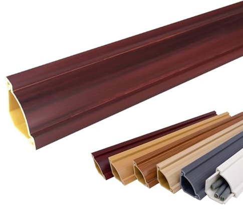 RENLXFI Passacavi Copri Cavo Elettrico Decorativo per La Parete E Il Pavimento, Coprifilo in PVC/Copri Cavo Angolare Rimovibile con Supporto Adesivo, Canale dei Fili(E,Long 100cm(39 3/8in))