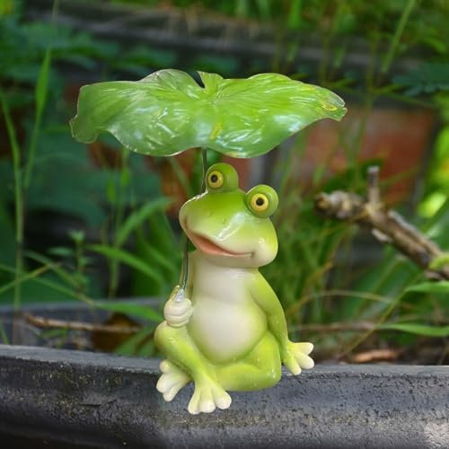 Gartenteich Deko Frosch Figur, Frosch Gartendeko Für Draußen Wetterfest, Teich Deko Frösche Figuren, Harz Frösche Statue Garten Deko, Froschfigur Gartenstatue Für Miniteich Springbrunnen Balkon Office