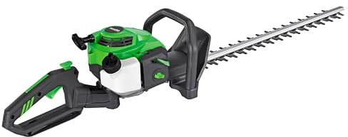 Iskra Profi Heckenschere Benzin | 360° Komfortgriff angenehmes Schneiden | Vibrationsschutz | 56 cm Schnittlänge, 0,75 kW | mit Mischbehälter & Zubehör