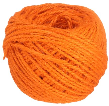 sourcing map 164 Feet Natural Jute Twine String,3mm Thin Garden Twine Rope Colored Plant String Cord for DIY Art Crafts Gift Wrapping Decoration Packing Gardening Plant Hanger,Orange