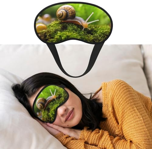 Augenmaske zum Schlafen, atmungsaktiv, lichtblockierend, Schlafmaske, Schnecke, kriechende Nacht, Augenbinde, weich, bequem, Nacht-Augenschutz, für Männer und Frauen, Augenabdeckung für Nickerchen zu