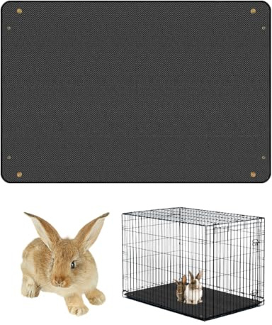Husdjurslekmatta, vattentät, 150 x 100 cm, för marsvinsbur, presenning, golv, återanvändbar bas för kanin, chinchilla, iller och andra små djur (svart)