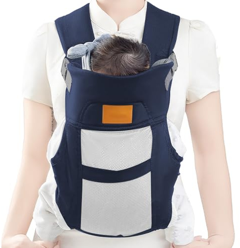 Portabebè Toracico - Neonato Traspirante con Supporto Testa - Borsa a Tracolla Regolabile per Passeggiate Shopping Zoo Casa e Spiaggia