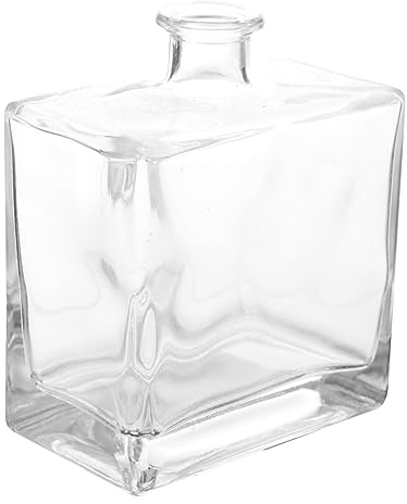 HAMPPLIES Vase Verre Carré Plat Bouteille Décorative pour et Fleurs Accessoire Élégant pour Maison et Bureau