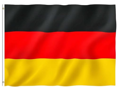 Bandera de Alemania, 90 x 150 cm, colores brillantes, poliéster de alta calidad, decoración para el día a día