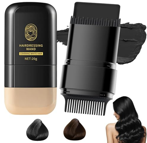 2-in-1 Haarfarbe Stick & Kamm für Frauen und Männer, sicherer und praktischer Haarfärbekamm zum Abdecken grauer Haare, wasserfestes und schweißfestes Nachfärben der Haarwurzeln (Schwarz)